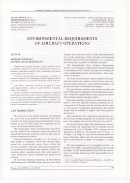 Environmental Requirements of Aircraft Operations
