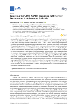 Targeting the CD40-CD154 Signaling Pathway for Treatment of Autoimmune Arthritis