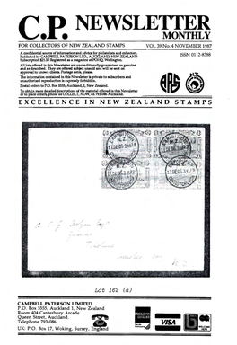 C.E NEWSLE1:~ for COLLECTORS of NEW ZEALAND STAMPS VOL 39 No