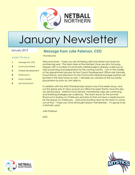 January Newsletter