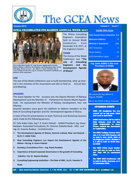The GCEA News January 2018 Volume 4 Issue 1 GCEA CELEBRATES ITS MAIDEN ANNUAL WEEK 2017 Inside This Issue