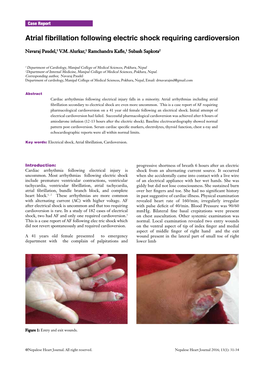 Atrial Fibrillation Following Electric Shock Requiring Cardioversion