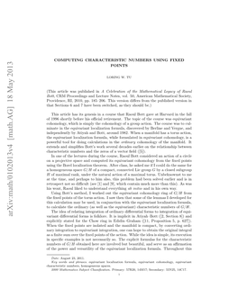 Arxiv:Math/0102013V4 [Math.AG] 18 May 2013 Ftepwradvraiiyo H Qiain Oaiainfrua T Formula