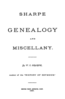 Sharpe Genealogy