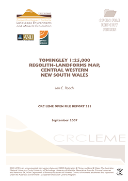 Tomingley 1:25000 Regolith-Landforms Map, Central Western New South Wales