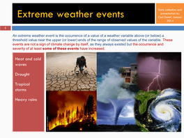 Extreme Weather Events Carl Denef, Januari 2014