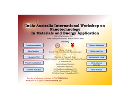 India-Australia International Workshop On