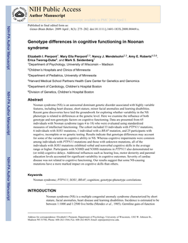 NIH Public Access Author Manuscript Genes Brain Behav