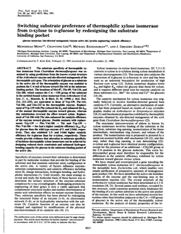 Switching Substrate Preference of Thermophilic Xylose Isomerase From