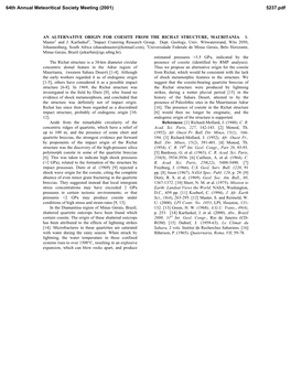 An Alternative Origin for Coesite from the Richat Structure, Mauritania