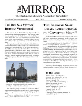 Fall 2018 MIRROR Newsletter