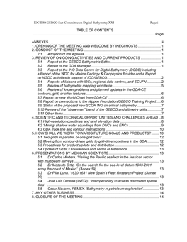 IOC-IHO/GEBCO Sub-Committee on Digital Bathymetry XXI Page I