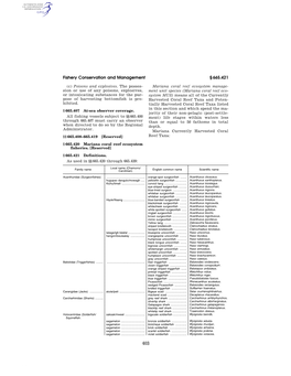 Fishery Conservation and Management § 665.421