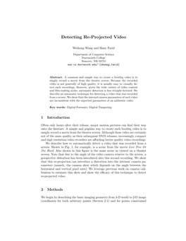 Detecting Re-Projected Video