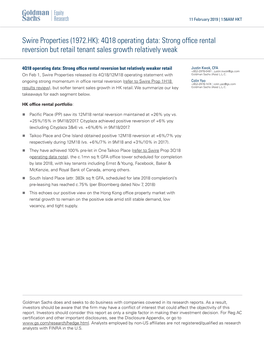 Strong Office Rental Reversion but Retail Tenant Sales Growth Relatively Weak