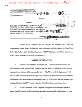 Case 1:15-Cv-00612-NGG-RLM Document 1 Filed 02/06/15 Page 1 of 63 Pageid #: 14