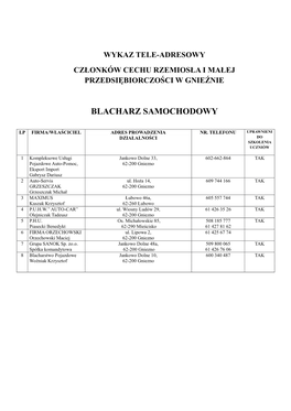 Blacharz Samochodowy