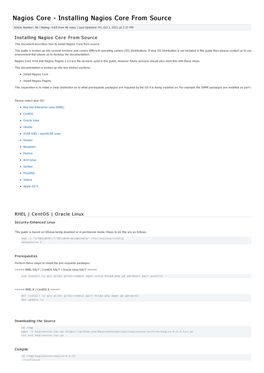 Installing Nagios Core from Source