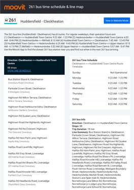 261 Bus Time Schedule & Line Route