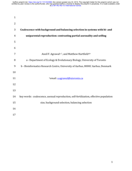 Coalescence with Background and Balancing Selection in Systems with Bi- And