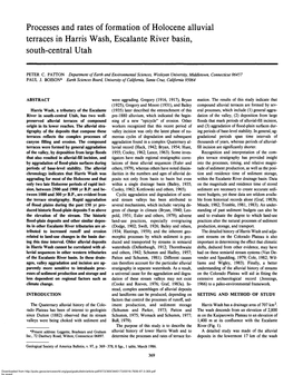 Processes and Rates of Formation of Holocene Alluvial Terraces in Harris Wash, Escalante River Basin, South-Central Utah