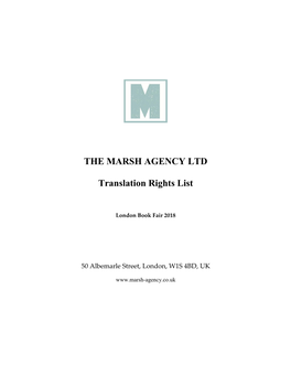 THE MARSH AGENCY LTD Translation Rights List