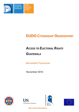 EUDO CITIZENSHIP OBSERVATORY Access to Electoral Rights Guatemala