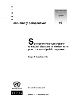 Socioeconomic Vulnerability to Natural Disasters in Mexico: Rural Poor, Trade and Public Response