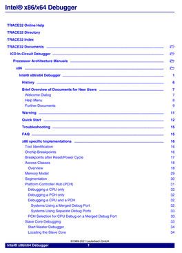 Intel® X86/X64 Debugger