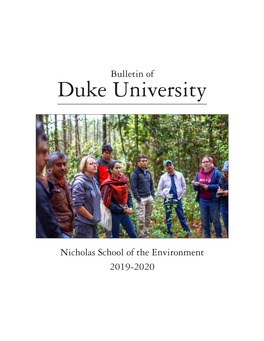 Bulletin of Nicholas School of the Environment 2019-2020