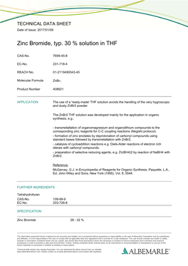 Zinc Bromide, Typ. 30 % Solution in THF