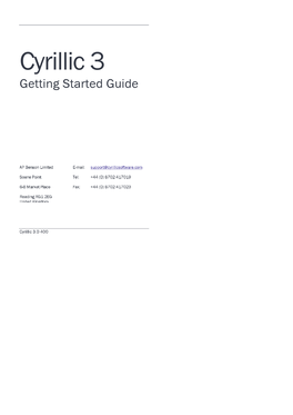 Cyrillic 3 Getting Started Guide