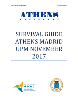 Survival Guide Athens Madrid Upm November 2017