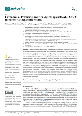 Flavonoids As Promising Antiviral Agents Against SARS-Cov-2 Infection: a Mechanistic Review