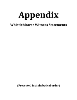 Whistleblower Witness Statements