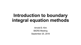 Introduction to Boundary Integral Equation Methods