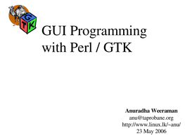 GUI Programming with Perl / GTK