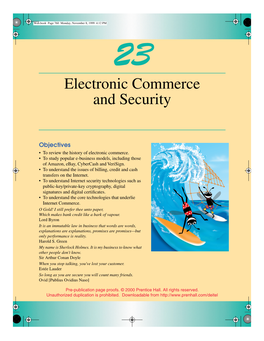 Electronic Commerce and Security