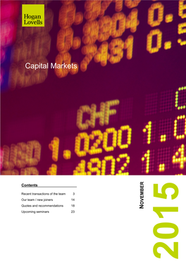 Newsletter Capital Markets November 2015