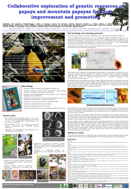 Collaborative Exploration of Genetic Resources of Papaya and Mountain Papayas for Their Improvement and Promotion