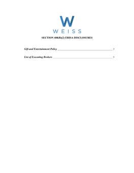 Section 408(B)(2) Erisa Disclosures