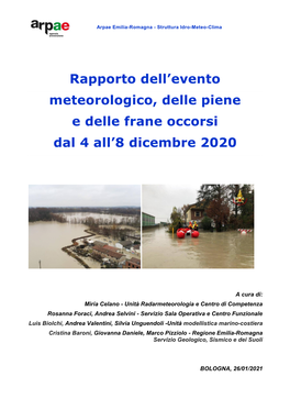 Rapporto Dell'evento Dal 4 All'8 Dicembre 2020