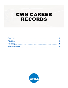 Cws Career Records