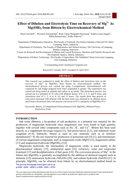 2 from Bittern by Electrochemical Method