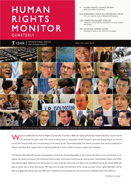 Human Rights Monitor Quarterly Is a New Publication Launched by the International Service for Human Rights in April 2010