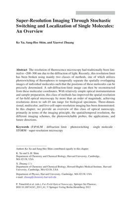 Super-Resolution Imaging Through Stochastic Switching and Localization of Single Molecules: an Overview