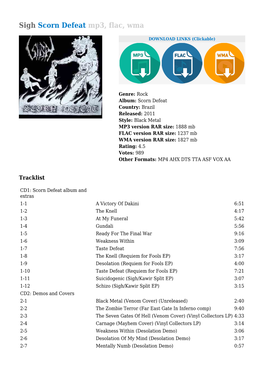 Sigh Scorn Defeat Mp3, Flac, Wma