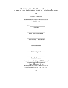 Using Hierarchical Measures of Psychopathology to Capture the Effects of Environmental Stressors and Gene-Environment Interplay