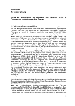 Entwurf Thüringer Kreisneugliederungsgesetz.Pdf