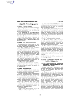 49 Subpart E—Anticaking Agents Subpart F—Flavoring Agents And